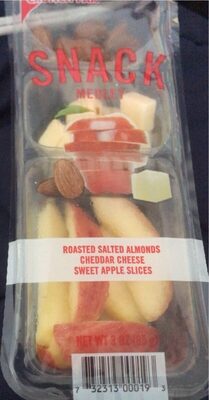 Medley Roasted Salted Almonds Cheddar Cheese Sweet Apple Slices Snack, Medley
