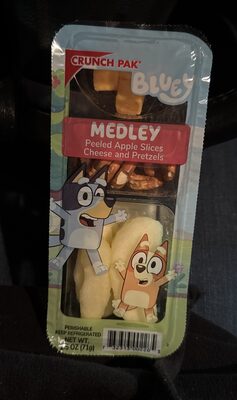 Medley Peeled Apple Slices, Cheese And Pretzels, Medley