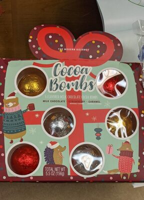 Red, Gold, Silver Foil Cocoa Bombs, Milk Chocolate, Strawberry, Caramel