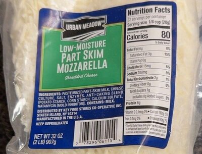 Mozzarella Low-Moisture Part Skim Shredded Cheese, Mozzarella