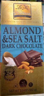 Almond & Sea Salt Dark Premium Belgian Chocolate, Almond & Sea Salt