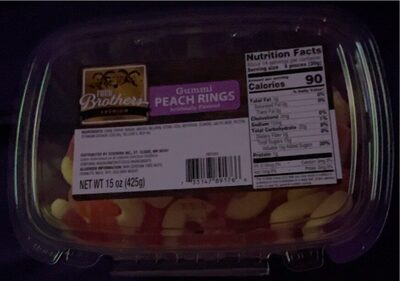Gummi Peach Rings Flavored Candy, Gummi Peach Rings