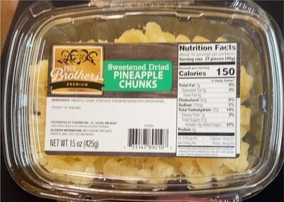 Sweetened Dried Pineapple Chunks, Sweetened Dried
