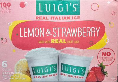 Lemon Strawberry Real Italian Ice, Lemon Strawberry