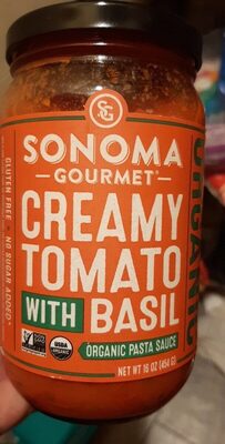 Creamy Tomato With Basil Organic Pasta Sauce, Creamy Tomato