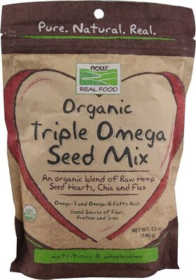 Triple Omega Organic Blend Of Raw Hemp Seed Hearts, Chia And Flax Seed Mix, Triple Omega