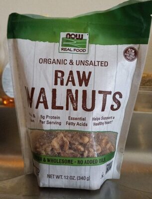 Unsalted Organic Raw Walnuts, Unsalted