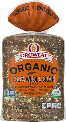 100% Whole Grain Organic Bread, 100% Whole Grain