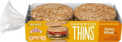 Honey Wheat Sandwich Thins Rolls, Honey Wheat