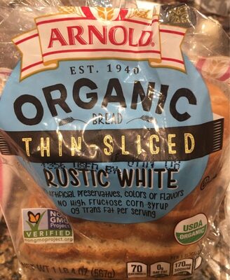 Rustic White Organic Thin-Sliced Bread, Rustic White