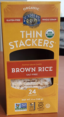Brown Rice Organic Salt-Free Puffed Grain Cakes, Brown Rice