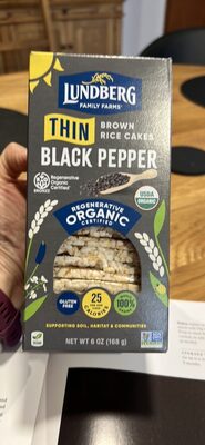 Lightly Salted Cracked Black Pepper Organic Puffed Grain Rice Cakes, Lightly Salted Cracked Black Pepper