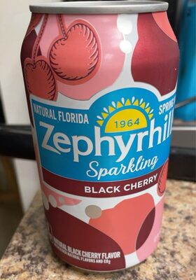 Black Cherry Flavor Sparkling Natural Spring Water, Black Cherry