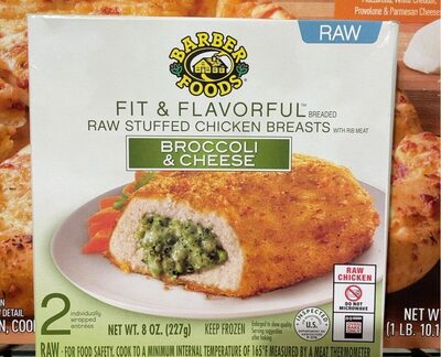 Broccoli & Cheese Fit & Flavorful Breaded Raw Stuffed Chicken Breasts With Rib Meat, Broccoli & Cheese