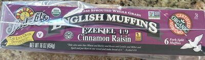 Cinnamon Raisin Flourless Sprouted Whole Grain English Muffins, Cinnamon Raisin