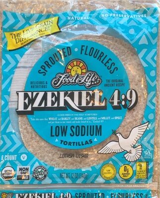Low Sodium Flourless Sprouted Tortillas, Low Sodium