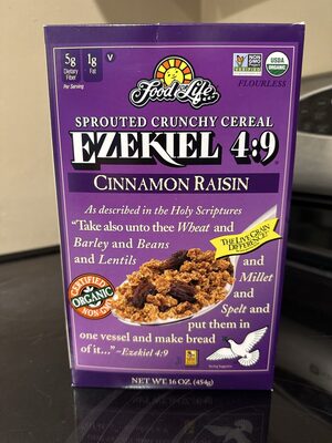 Cinnamon Raisin Sprouted Crunchy Cereal, Cinnamon Raisin