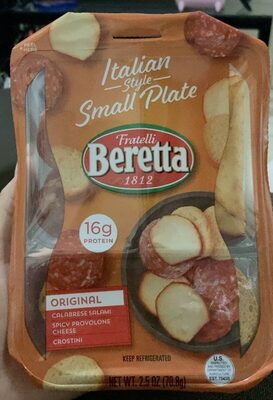 Original Calabrese Salami Spicy Provolone Cheese Crostini Italian Style Small Plate, Original Calabrese Salami Spicy Provolone Cheese Crostini Italian Style
