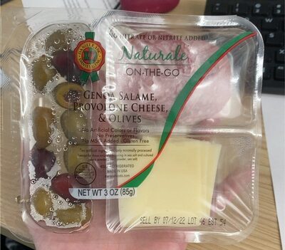 Genoa Salame, Provolone Cheese, & Olives On-The-Go, Genoa Salame, Provolone Cheese, & Olives