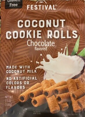 Chocolate Flavored Coconut Cookie Rolls, Chocolate