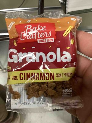 Granola, Cinnamon, Whole Grain, Wholesome Choice, Individually Wrapped, Retail, 3" x 4"