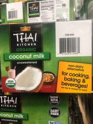 Unsweetened Organic Coconut Milk, Unsweetened
