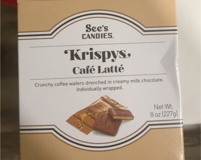 Krispys Cafe Latte Crunchy Coffee Wafers Drenched In Creamy Milk Chocolate, Cafe Latte