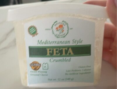 Feta Mediterranean Style Crumbled Artisanal Cheese, Feta Mediterranean Style