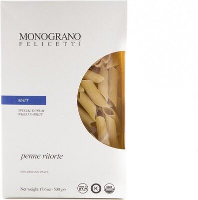 Matt 100% Organic Pasta, Penne Ritorte