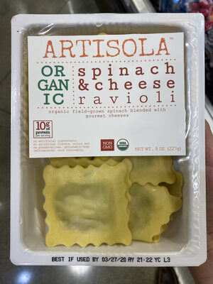 Organic Spinach & Cheese Ravioli, Spinach & Cheese