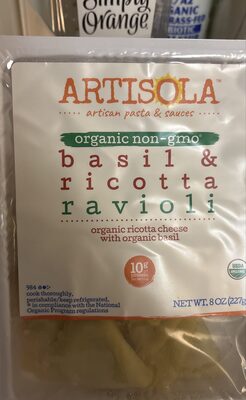 Basil & Ricotta Organic Ravioli, Basil & Ricotta