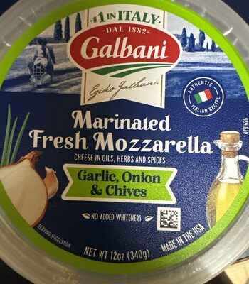 Garlic, Onion & Chives Marinated Fresh Mozzarella Cheese, Garlic; Onion; Chives