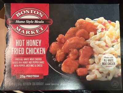 Hot Honey Fried Chicken Glazed In A Honey Hot Pepper Sauce With Pepper Jack Mac & Cheese, Hot Honey