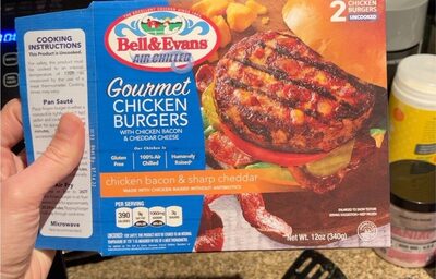Chicken Bacon & Sharp Cheddar Gourmet Chicken Burgers, Chicken Bacon & Sharp Cheddar