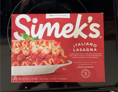 Italiano Lasagna Pasta With Seasoned Ground Beef, Italian Sausage, Ricotta & Mozzarella Cheese And Fire-Roasted Tomatoes, Italiano Lasagna