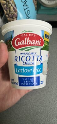 Lactose Free Whole Milk Ricotta Cheese