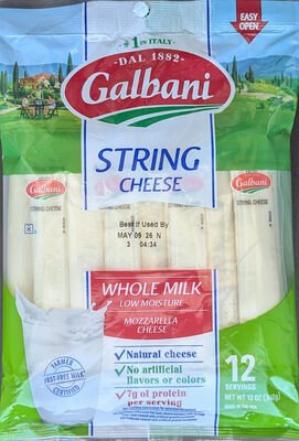 Whole Milk Low Moisture Mozzarella String Cheese