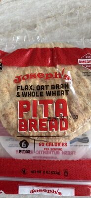 Flax Oat Bran & Whole Wheat Pita Bread, Flax Oat Bran & Whole Wheat