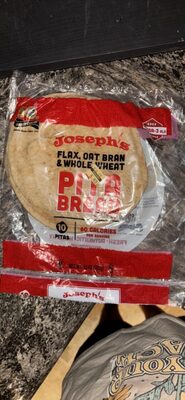 Flax Oat Bran & Whole Wheat Pita Bread, Flax Oat Bran & Whole Wheat
