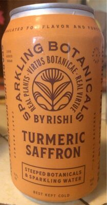 Unsweetened Turmeric Saffron Sparkling Botanical Tea, Unsweetened Turmeric Saffron