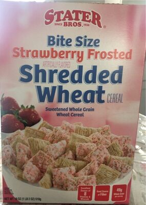 Strawberry Frosted Shredded Wheat Bite Size Sweetened Whole Grain Cereal, Strawberry Frosted Shredded Wheat
