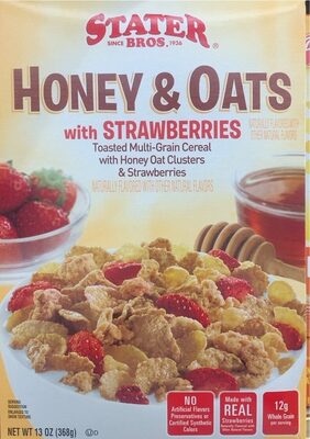 Honey Oats & Flakes With Strawberries Sweetened Multigrain Cereal With Real Strawberries & Honey Oat Clusters, Honey Oats & Flakes With Strawberries
