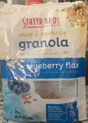 Blueberry Flax Rolled Oats, Flax Seeds & Blueberries Crisp & Crunchy Granola, Blueberry Flax