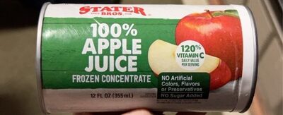 Apple 100% Juice From Frozen Concentrate, Apple