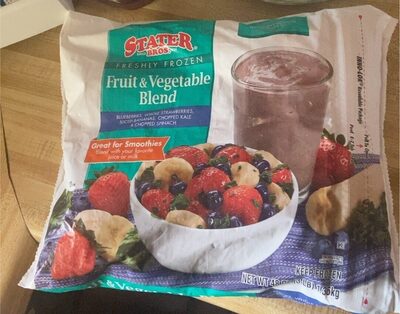 Fruit & Veggie Blend A Mix Of Blueberries, Strawberries, Banana, Kale & Spinach, Fruit & Veggie Blend