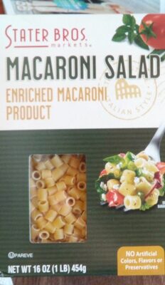 Enriched Macaroni Product, Salad Mac
