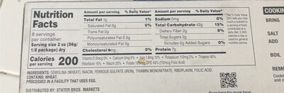 Enriched Macaroni Product, Linguini