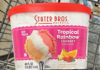 Tropical Rainbow Orange, Pineapple & Raspberry Sherbet, Tropical Rainbow