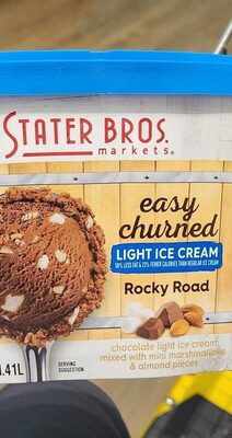 Rocky Road Chocolate Easy Churned Light Ice Cream Mixed With Mini Marshmallows & Almond Pieces, Rocky Road
