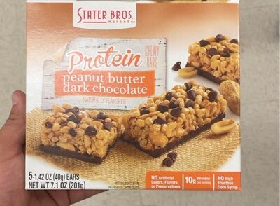 Peanut Butter Dark Chocolate Protein Chewy Bars, Peanut Butter Dark Chocolate